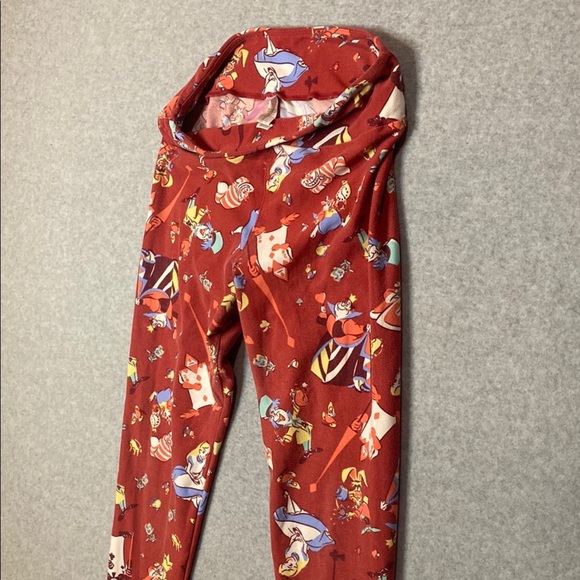 LuLaRoe Red Cartoon Print Leggings - Picture 1 of 10